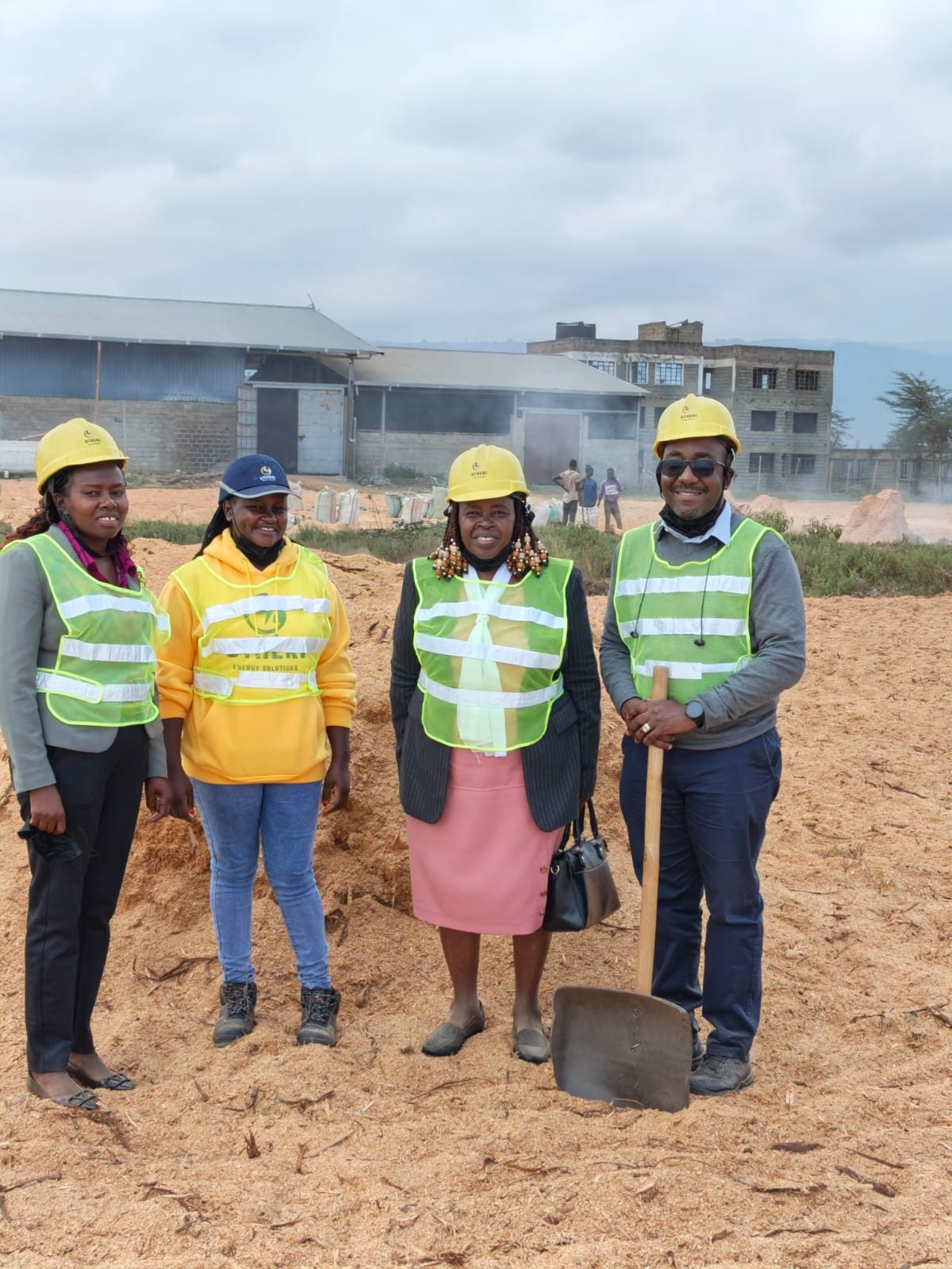 Utheri briquette production — raw biomass to finished briquettes to customer use